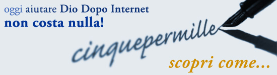 Banner 'Dona il 5 per mille a Dio Dopo Internet'